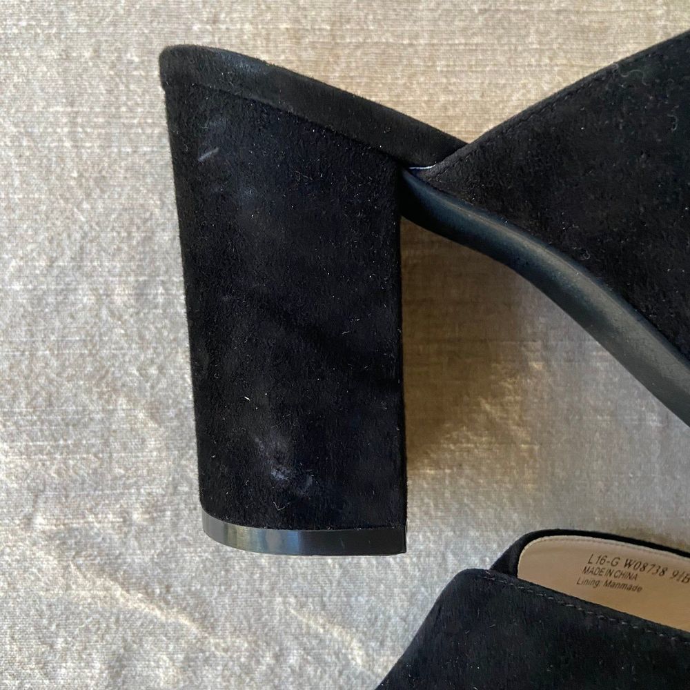 Cole Haan | Gabby Sandals Women's Size 9.5 B Black Suede Open Toe Casual Pump - Picture 6 of 12